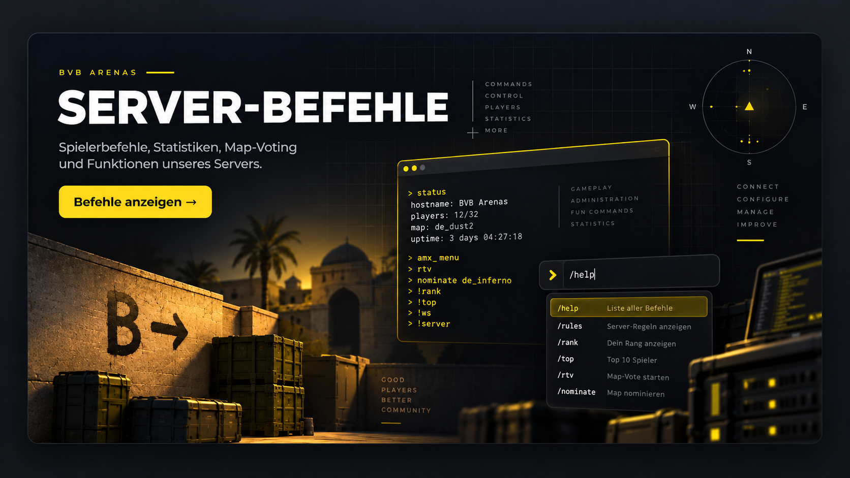 Counter-Strike 1.6 Server-Befehle